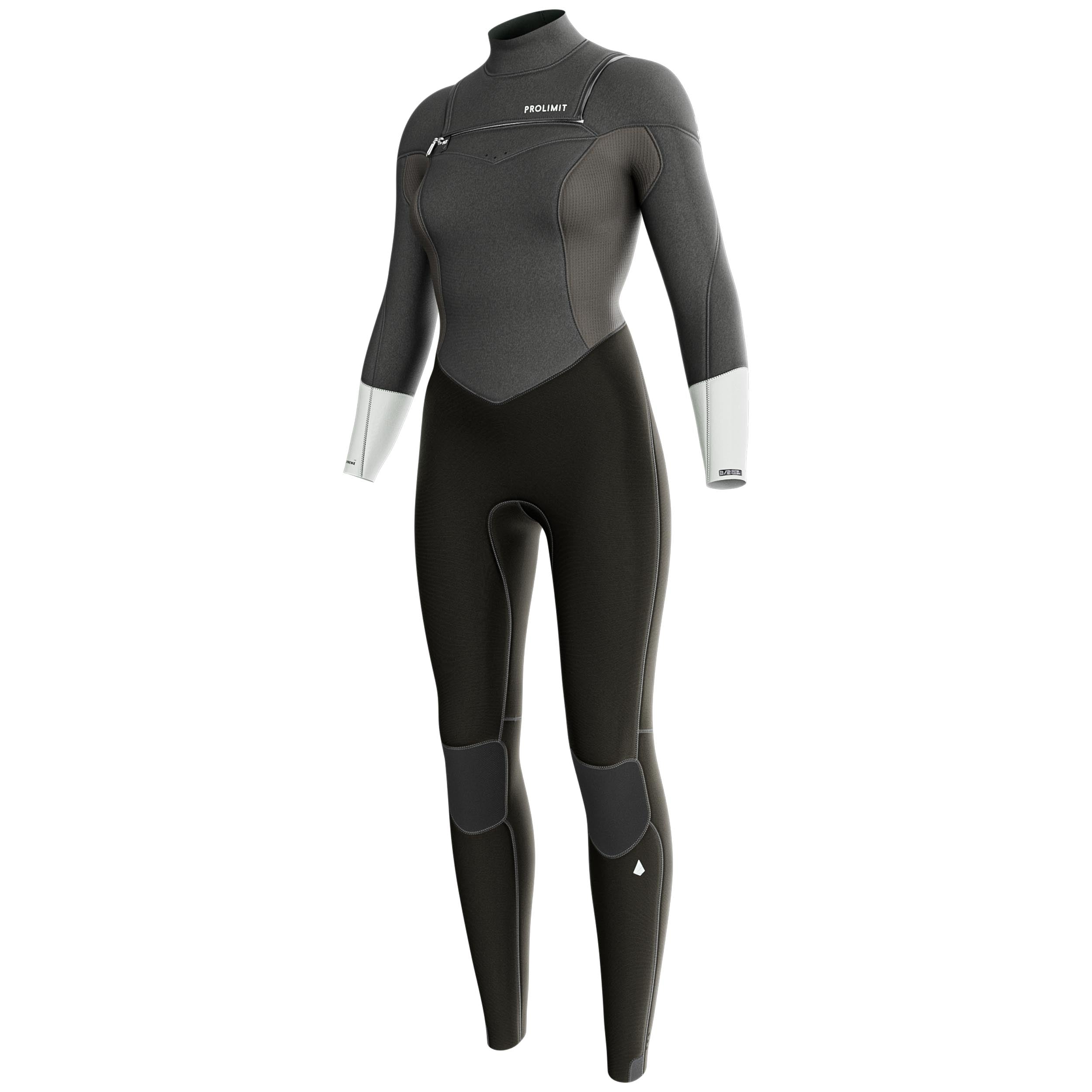 Prolimit Fire Steamer Freezip 3/2 - Black/Grey/Silver - voorkant