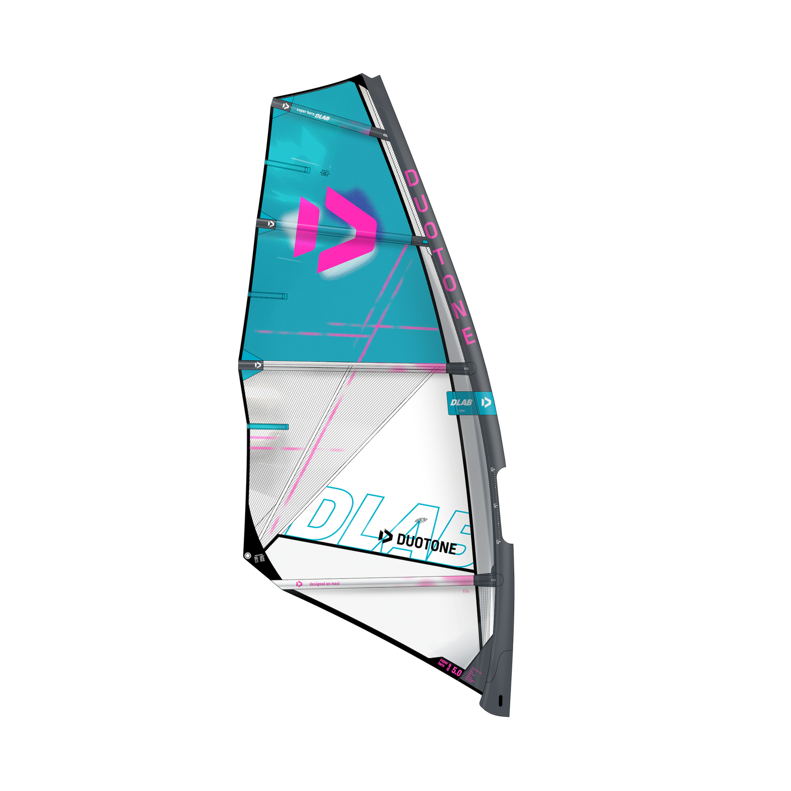 Duotone Super_Hero D/LAB 2026 wave zeil Turquoise/White