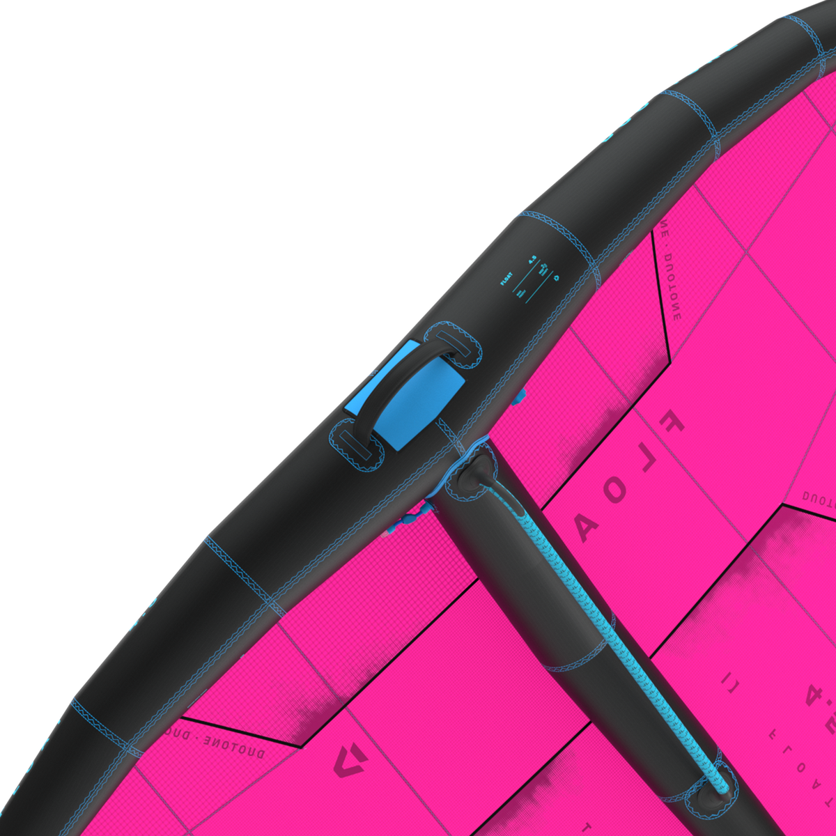 Brede, stijve leading-edge handle van de Duotone Float