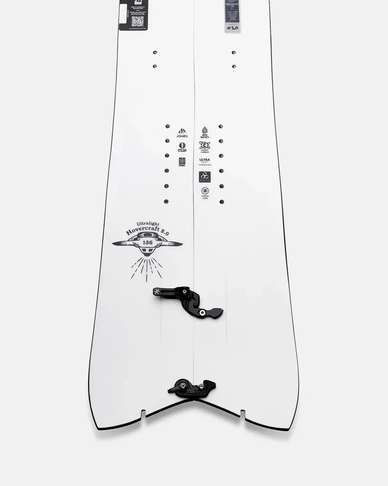 Jones Ultralight Hovercraft 2.0 Splitboard, detail van de staart met splitlijn