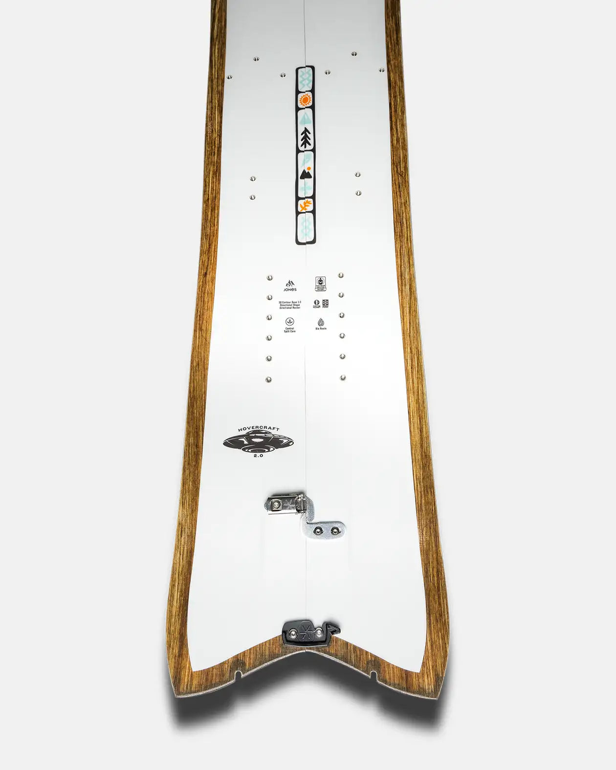 Jones Hovercraft 2.0 Splitboard, detail van de staart met splitlijn