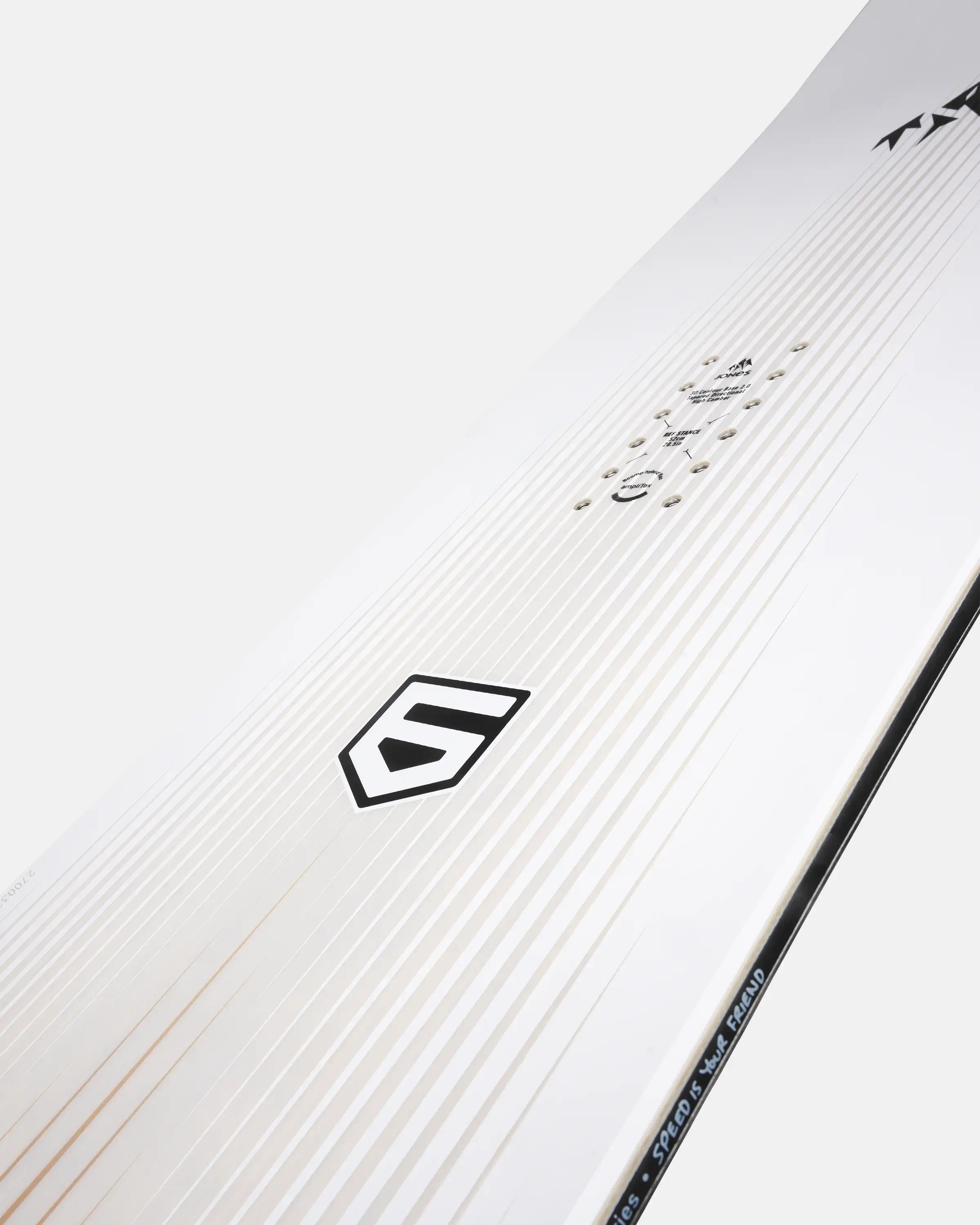 Jones Freecarver 6000s, close-up van de topsheet met logo