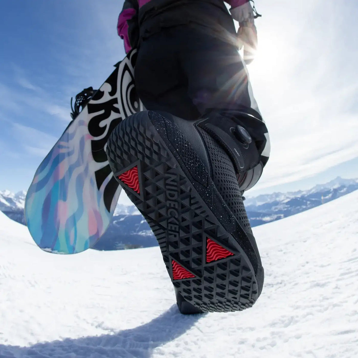 Nidecker Rift Pro snowboardschoen zwart in de sneeuw