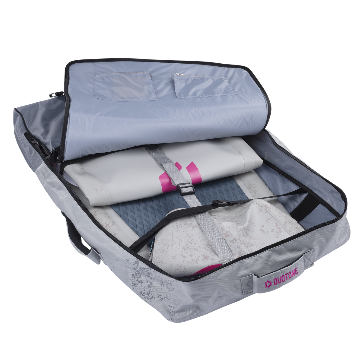 Duotone Skybrid Air 2026 in de meegeleverde travel bag