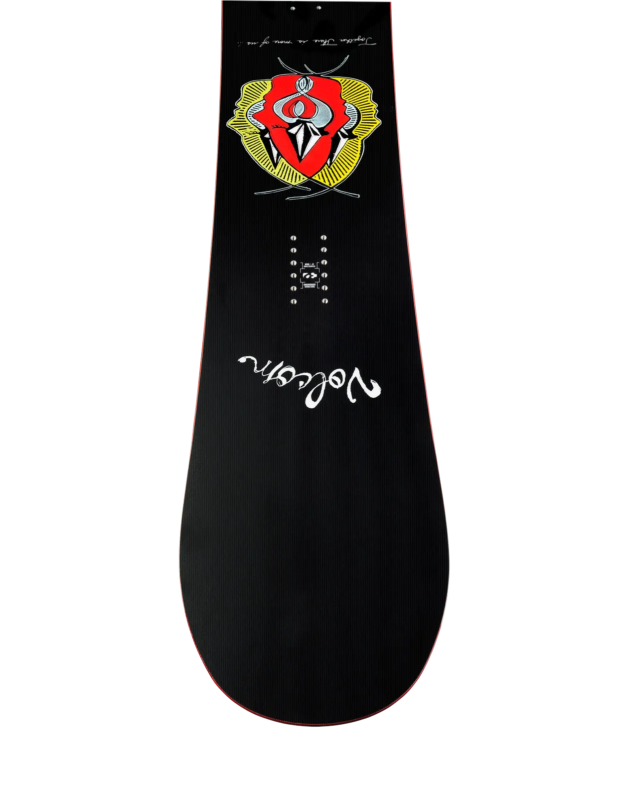 ThirtyTwo Volcom Cosm zwart-groen, detail neus topsheet
