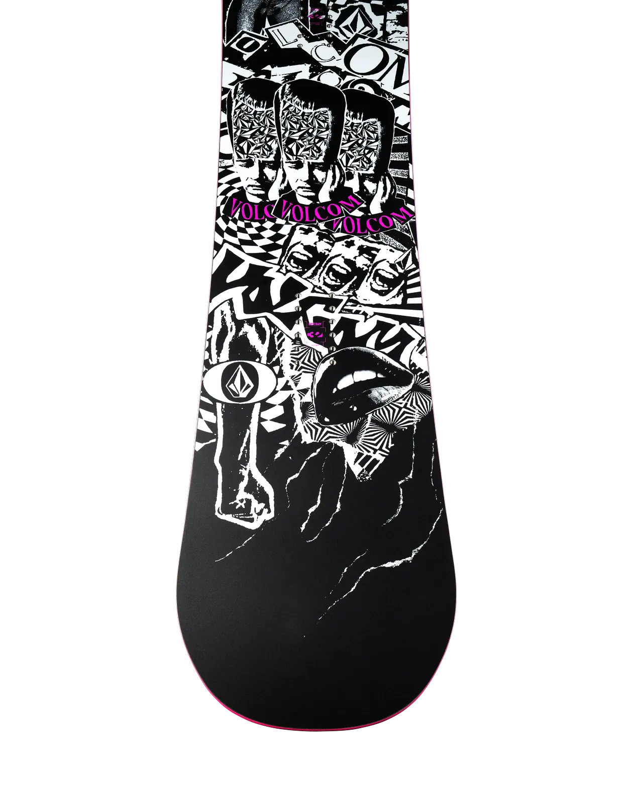 ThirtyTwo Volcom Creedler zwart-wit, detail neus topsheet