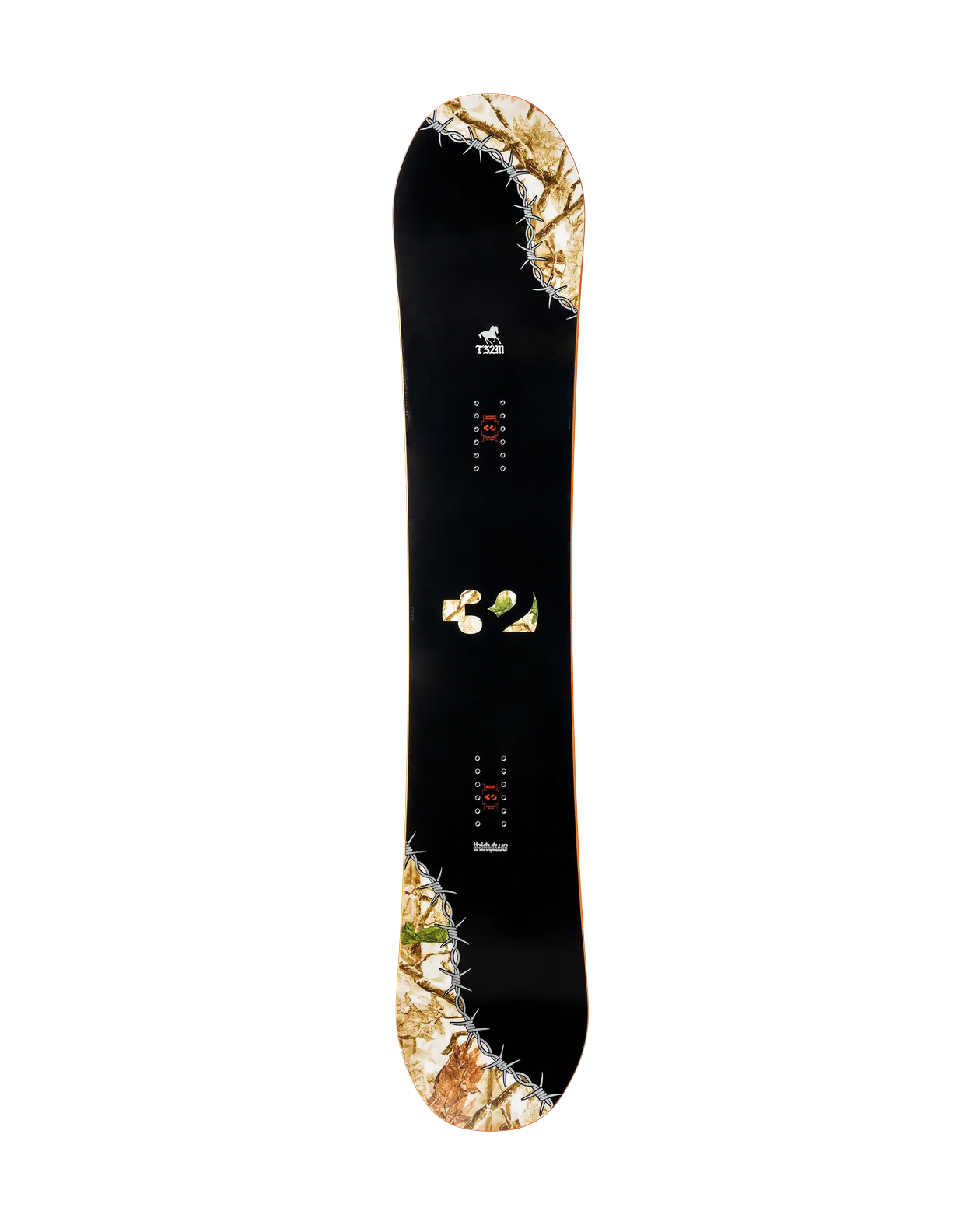 ThirtyTwo T32M zwart-wit, topsheet schuin van boven