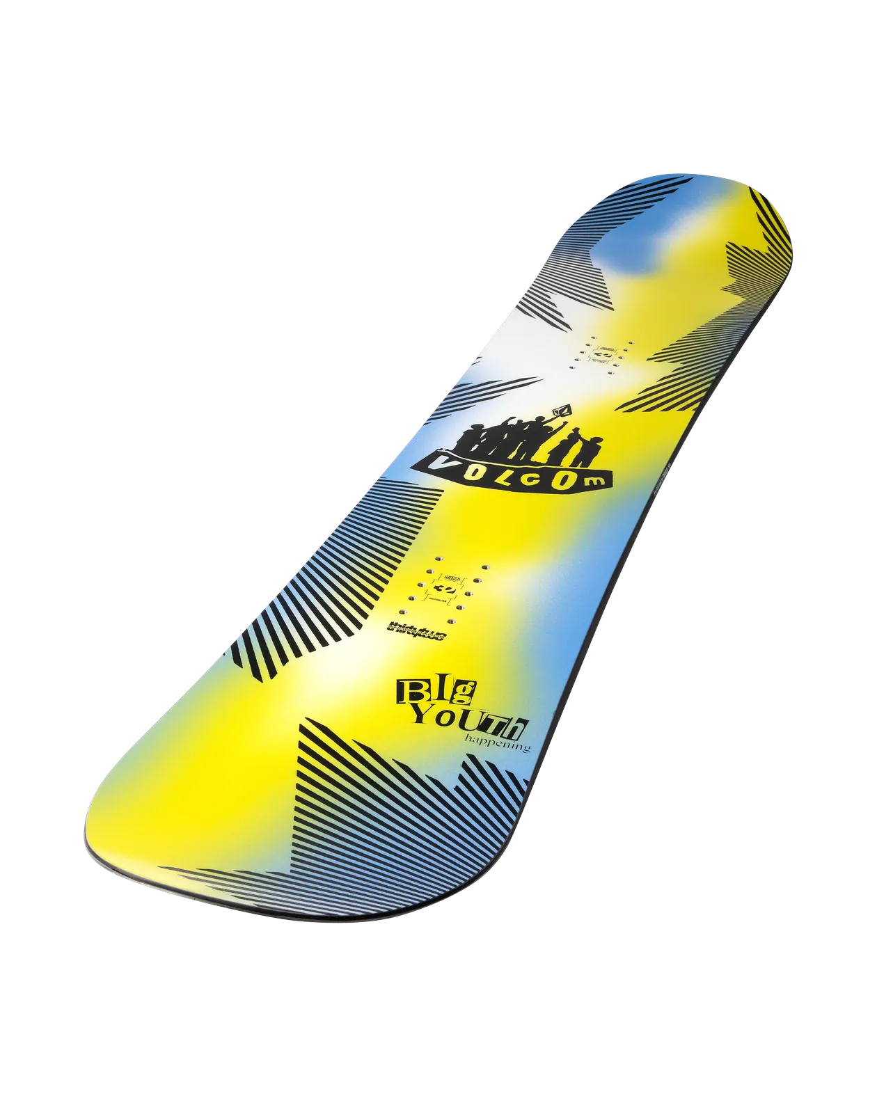ThirtyTwo Volcom BYH Youth geel-blauw, topsheet schuin van boven
