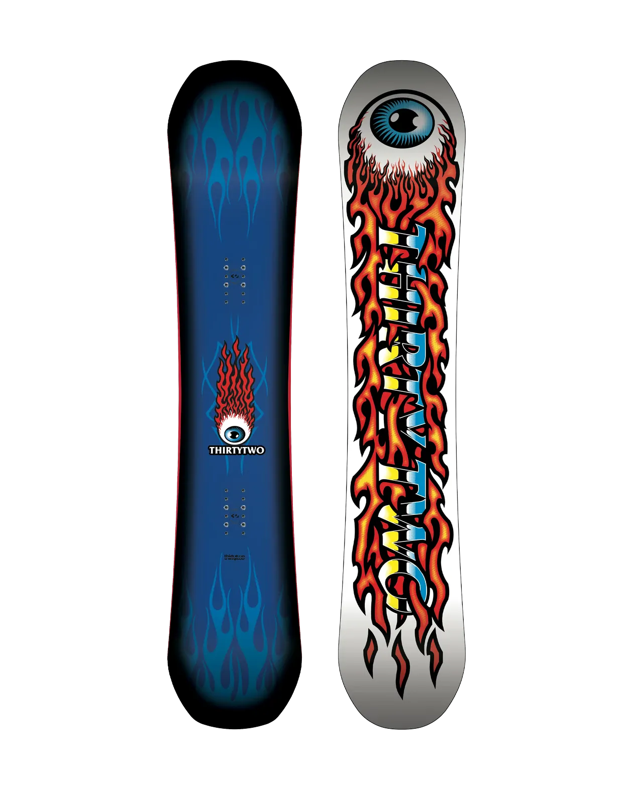 ThirtyTwo Cold World blauw-wit, topsheet en base naast elkaar