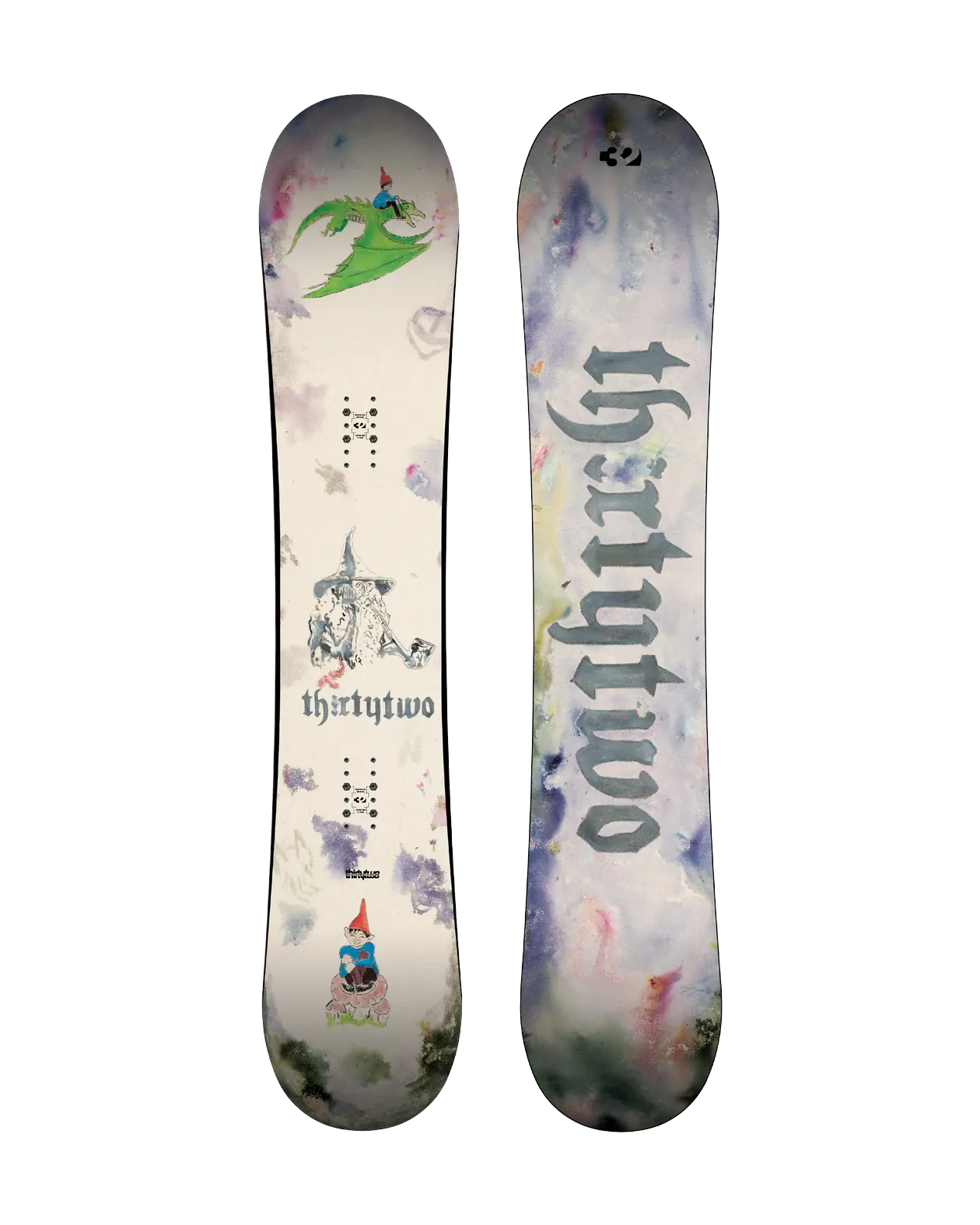 ThirtyTwo Middle Earth Pro wit, topsheet en base naast elkaar