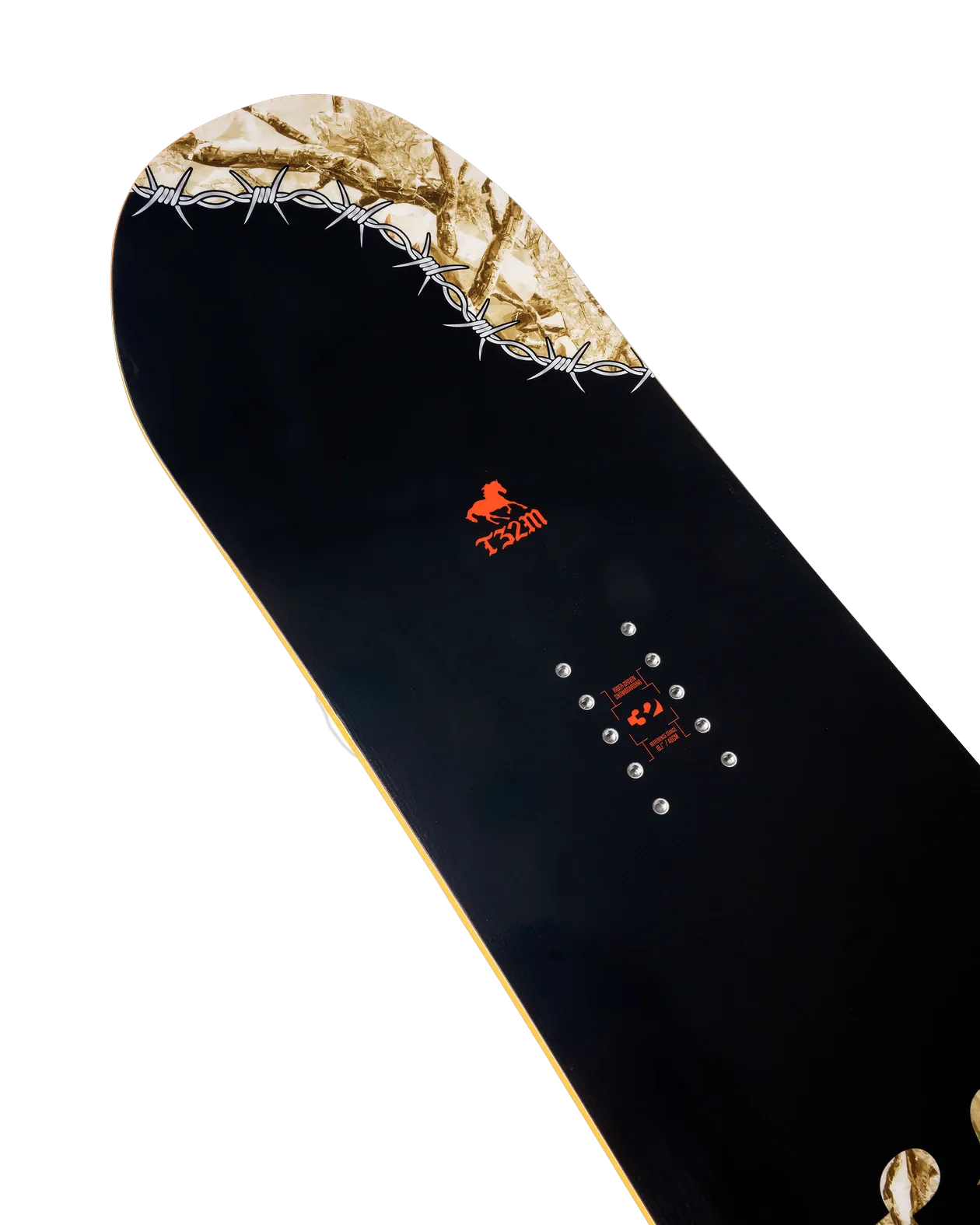 ThirtyTwo T32M Youth zwart-oranje, detail topsheet met inserts