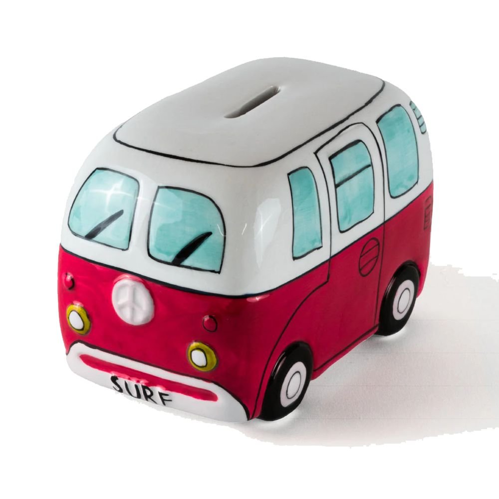 Devoted - Surf Van Piggy Bank Red - GearFreak