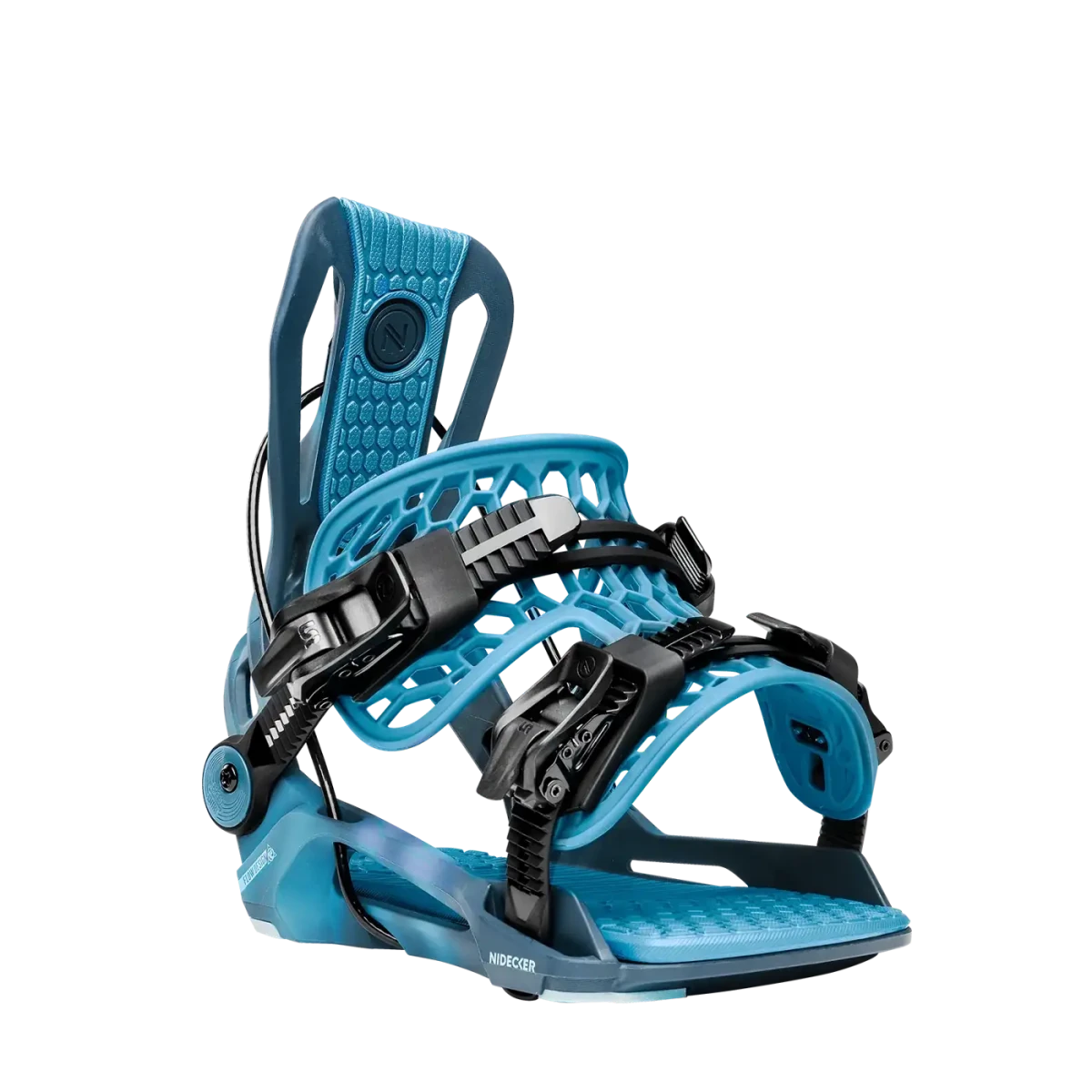 Flow Fenix Cyber Blue, driekwart vooraanzicht met neergeklapte highback