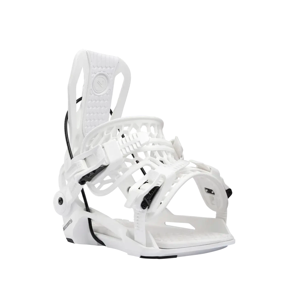 Flow Fenix White, driekwart vooraanzicht met neergeklapte highback
