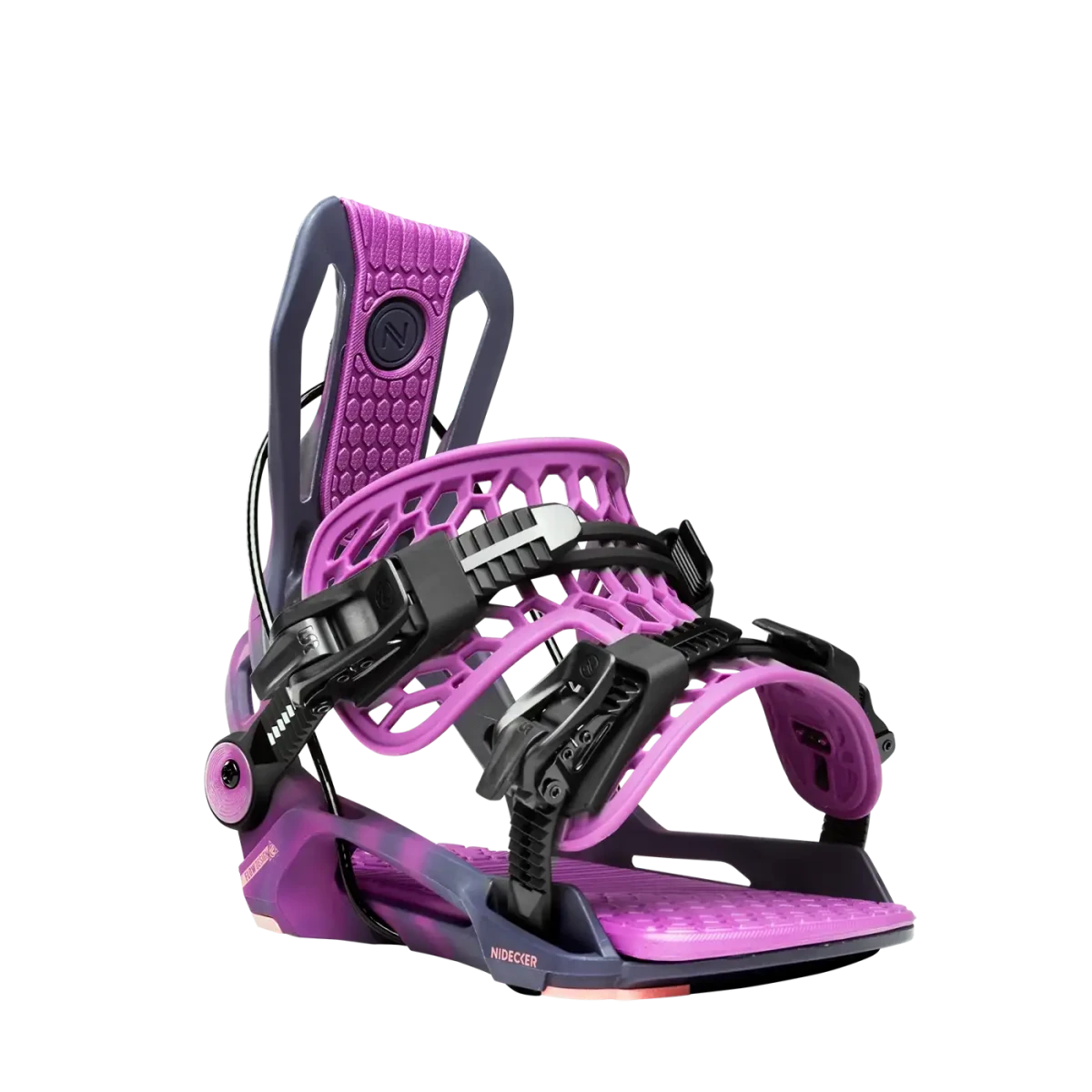 Flow Fenix Nightshade, driekwart vooraanzicht met neergeklapte highback