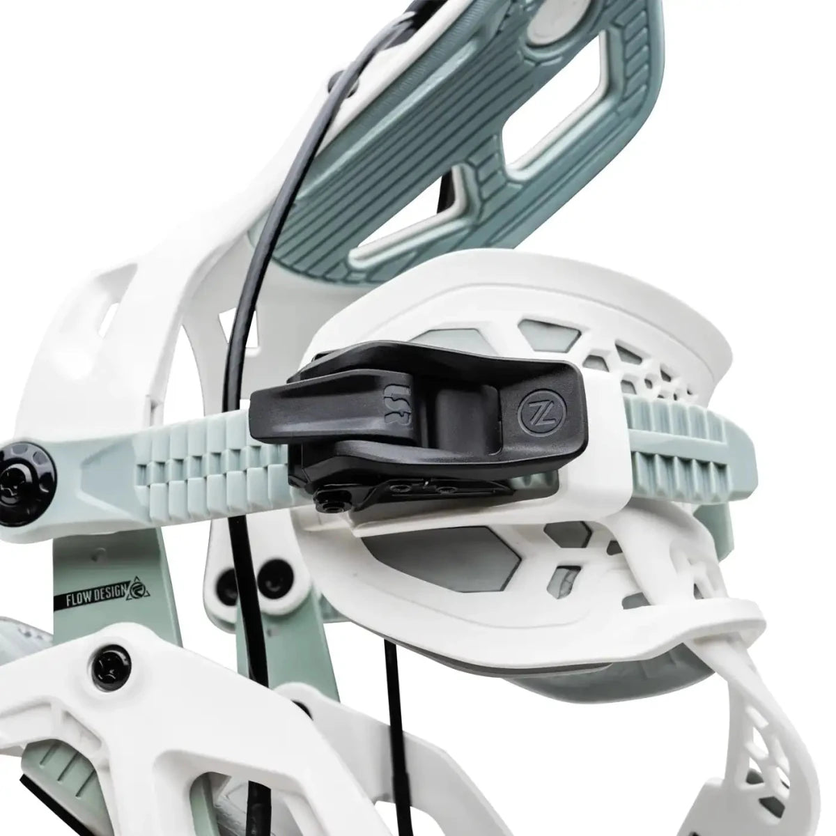 Flow Fuse Hybrid White, detail van de enkelstrap en sluiting