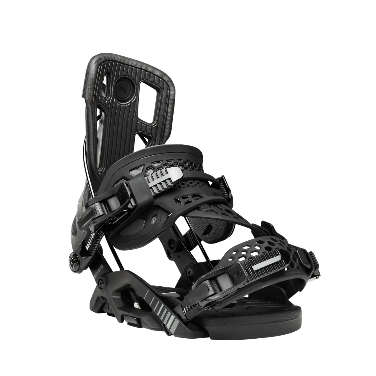 Flow Fuse Hybrid Black, driekwart vooraanzicht met neergeklapte highback