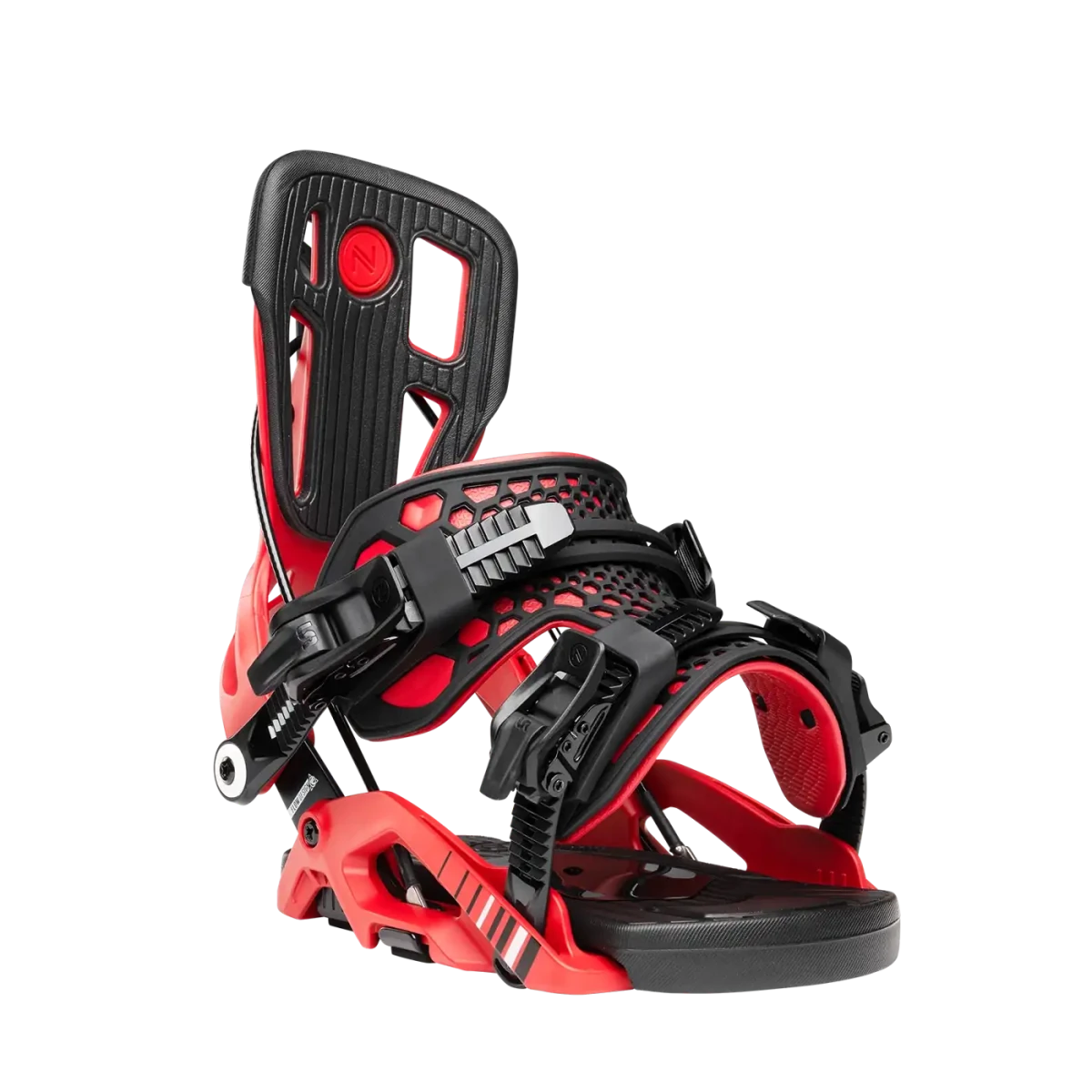 Flow Fuse Cherry, driekwart vooraanzicht met neergeklapte highback