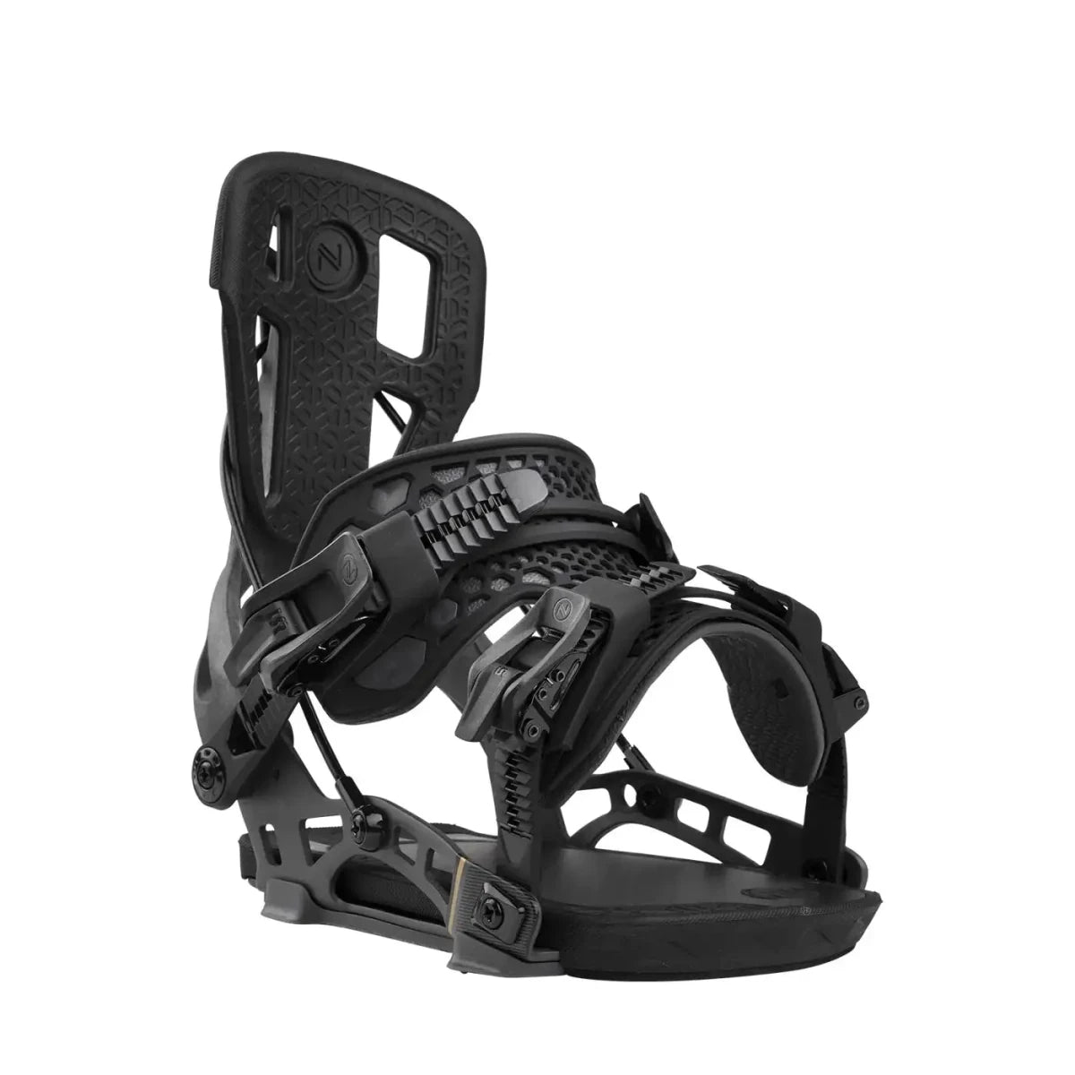 Flow NX2 Carbon Black, driekwart vooraanzicht met neergeklapte highback