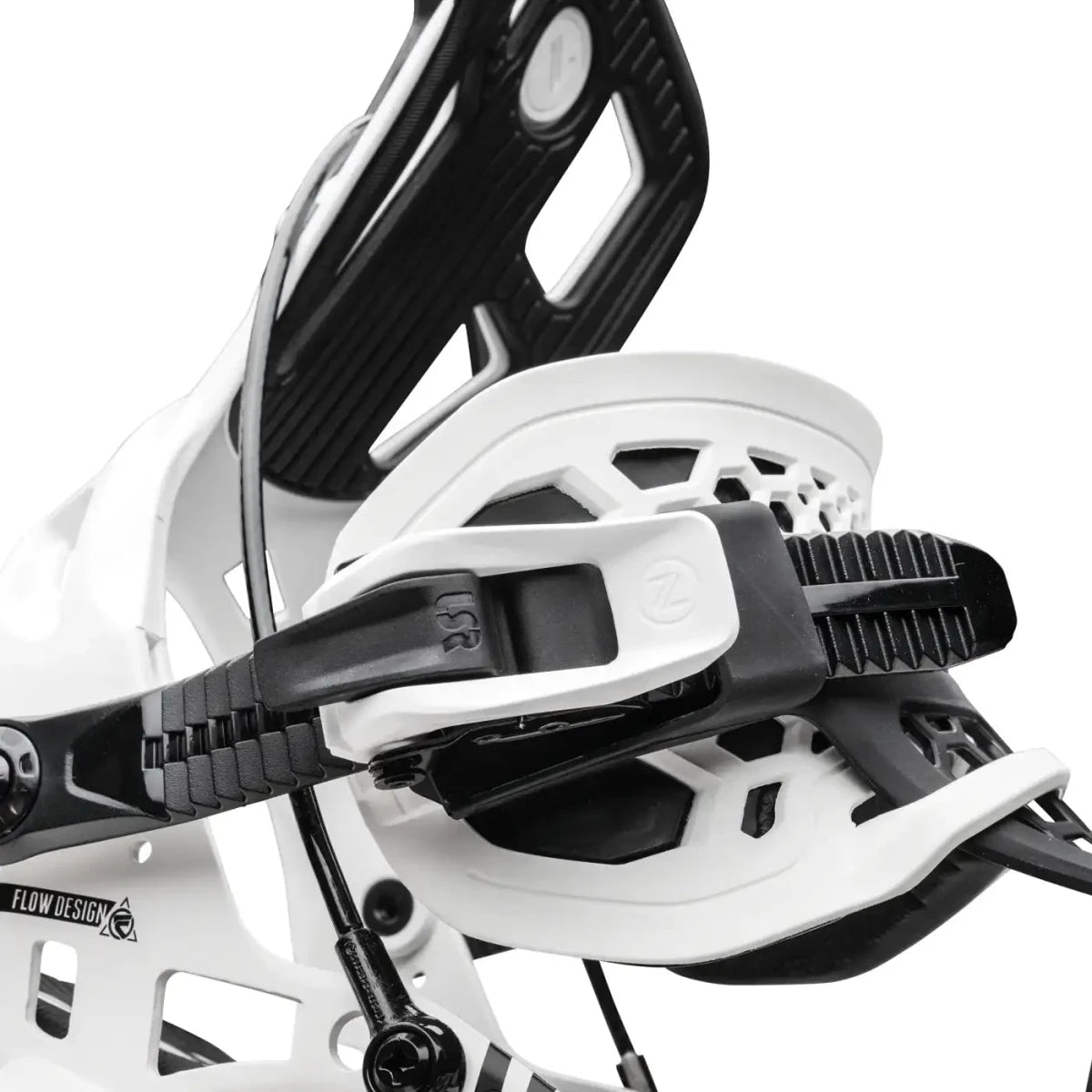 Flow NX2 Hybrid White, detail van de enkelstrap en sluiting