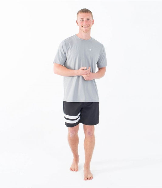 Hurley - Lycra Everyday UPF Hybrid Short Sleeve | Black Palm - S - GearFreak