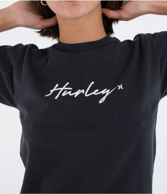Hurley - Organic Script Only T-Shirt | Black - S - GearFreak