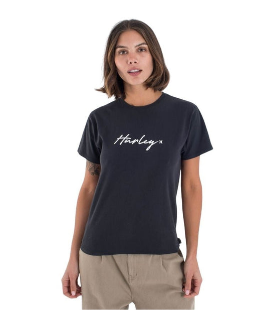Hurley - Organic Script Only T-Shirt | Black - S - GearFreak