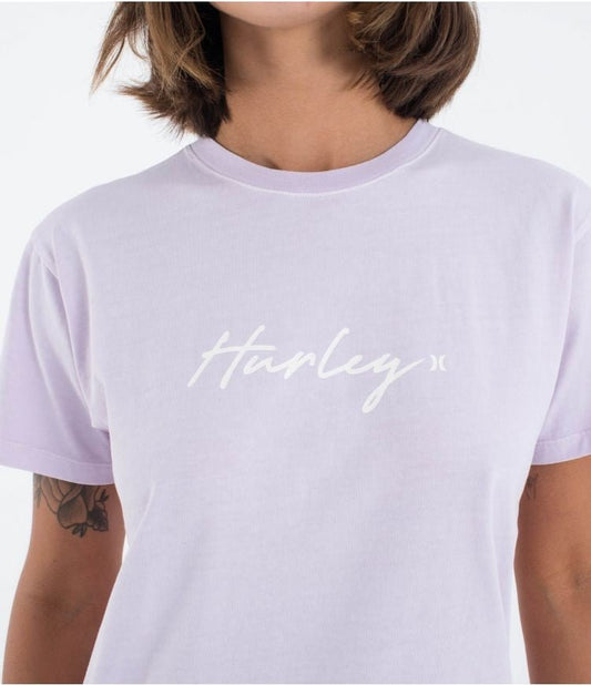 Hurley - Organic Script Only T-Shirt | Lavander Fog - S - GearFreak