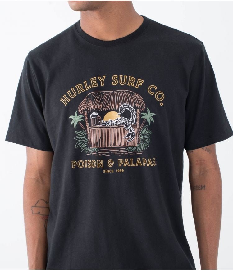 Hurley - Poison And Palapas Slub T-Shirt | Black - S - GearFreak