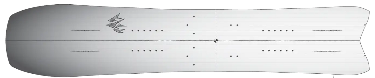 Jones Hovercraft 2.0 Splitboard: volume-shifted directionele outline met high taper
