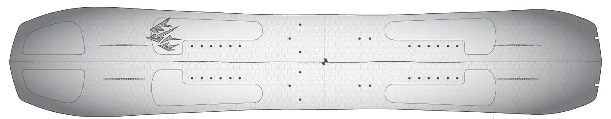 Jones Men's Ultralight Solution Splitboard: directionele outline met medium taper