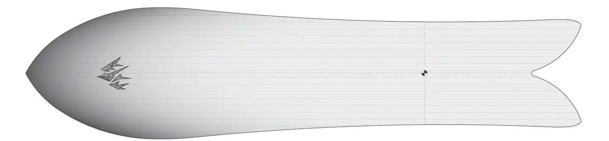 Jones Mountain Surfer: volume-shifted outline met swallowtail en high taper