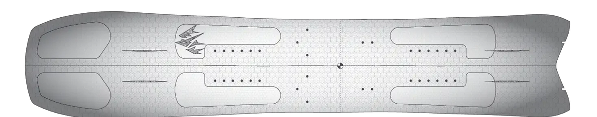 Jones Ultralight Hovercraft 2.0 Splitboard: volume-shifted outline met high taper
