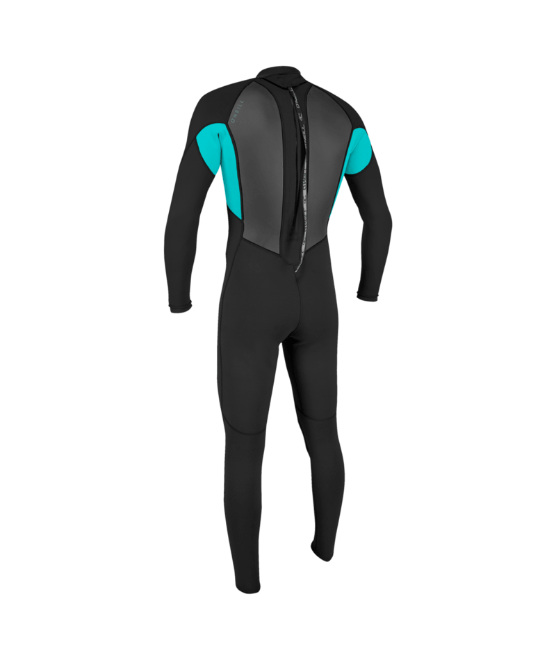 O'Neill Youth Reactor-2 3/2 Back Zip Full Black/Lt Aqua - GearFreak