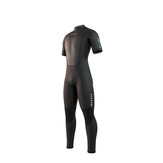 Mystic - Brand Shortarm 3/2mm Bzip Flatlock - Black - L - GearFreak