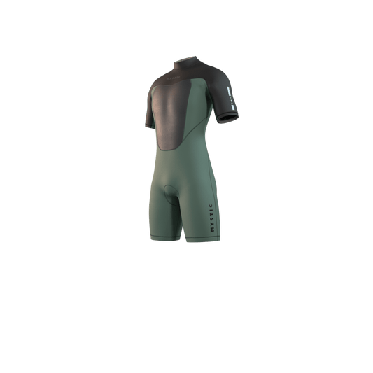 Mystic - Brand Shorty 3/2mm Bzip Flatlock - Dark Olive - L - GearFreak