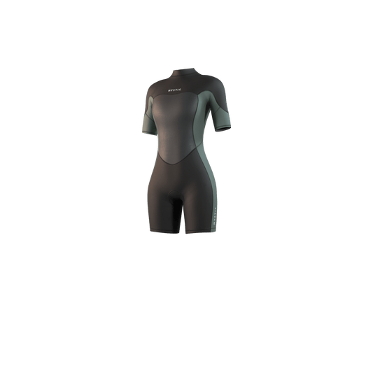 Mystic - Brand Shorty 3/2mm Bzip Flatlock Women - Dark Olive - L - GearFreak