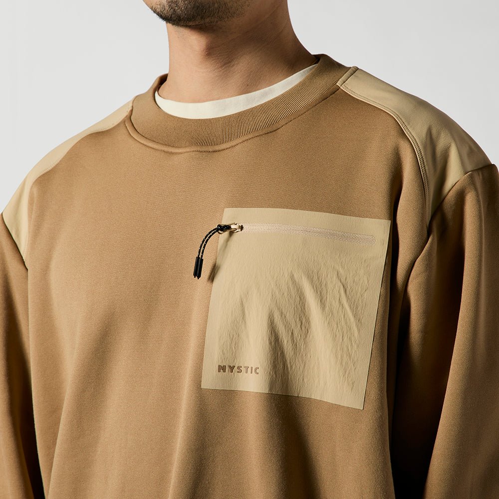 Mystic - Conflux Crew Sweat - Slate Brown - L - GearFreak