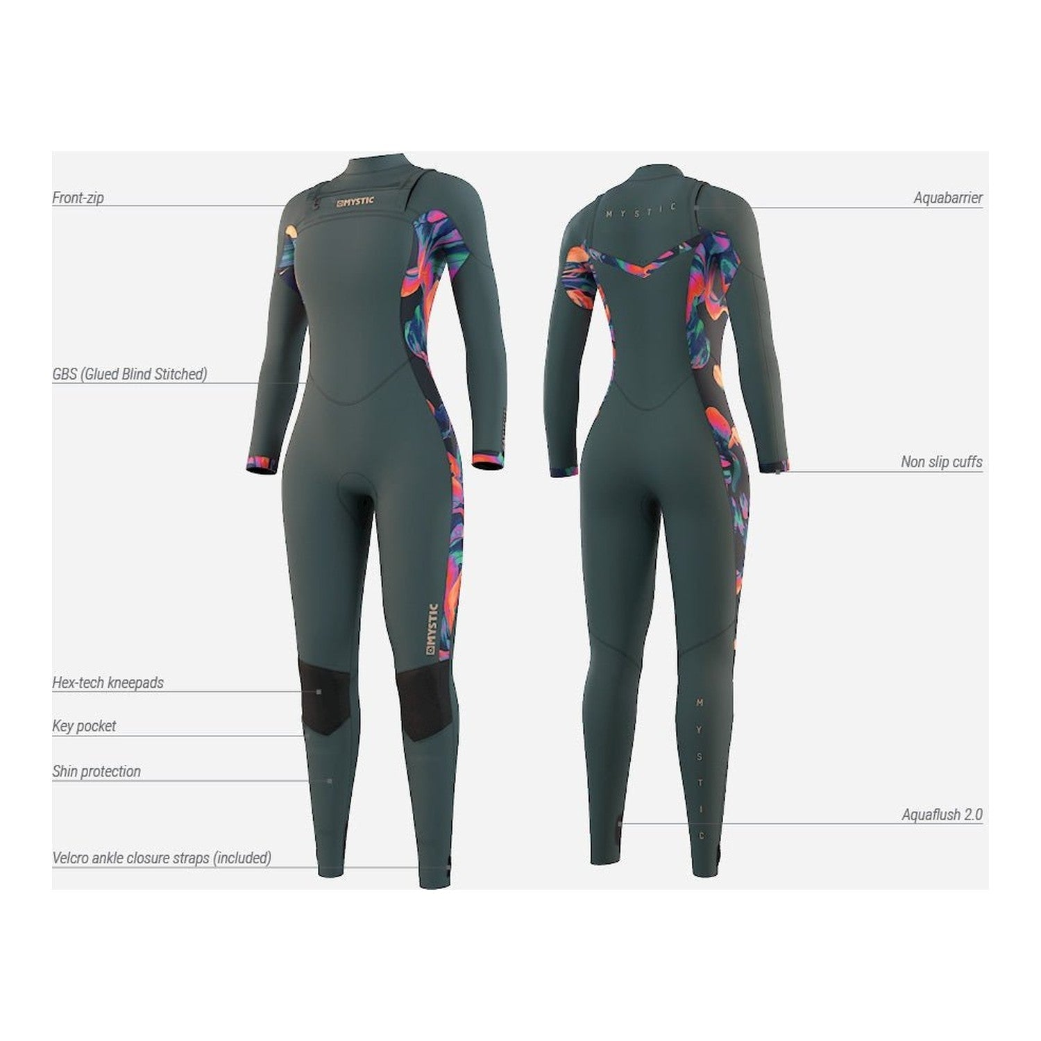 Mystic - Dazzled Fullsuit 5/3 Fzip Women - Black - GearFreak
