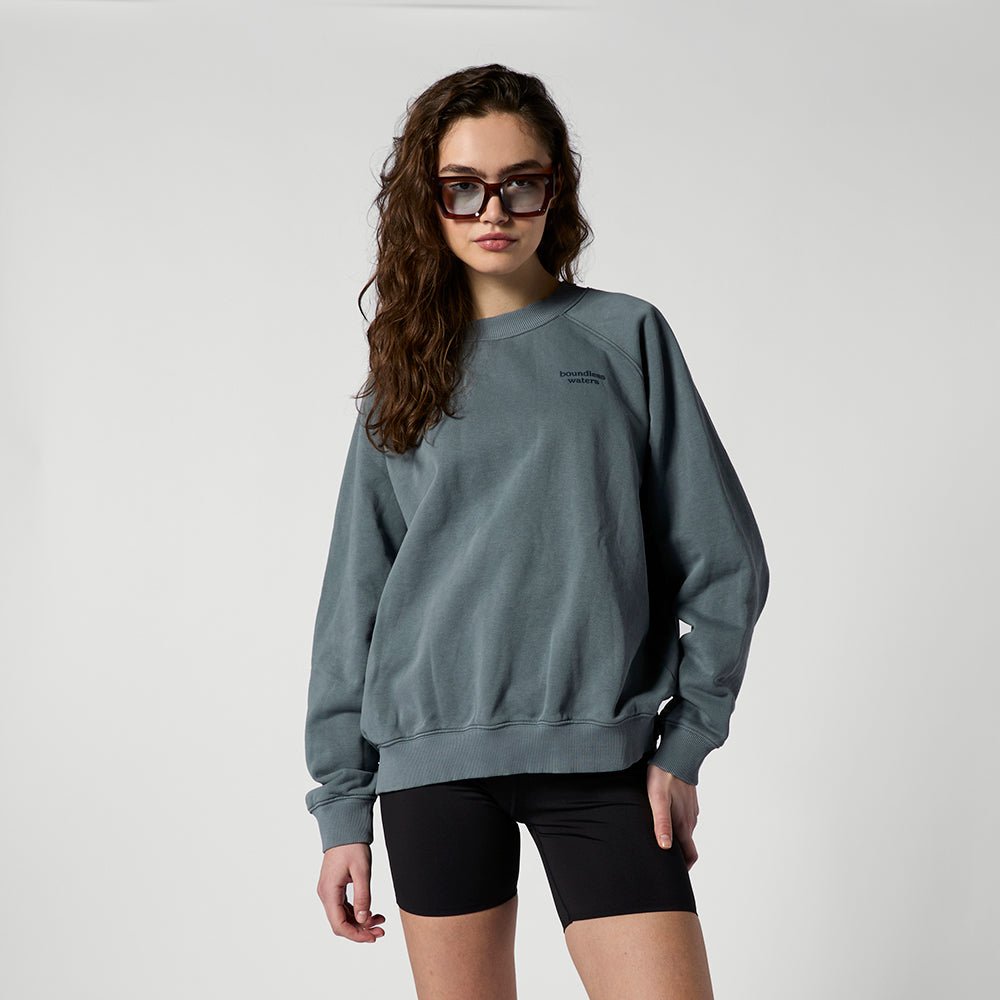 Mystic - Enroute Crew Sweat - Tidal Blue - L - GearFreak