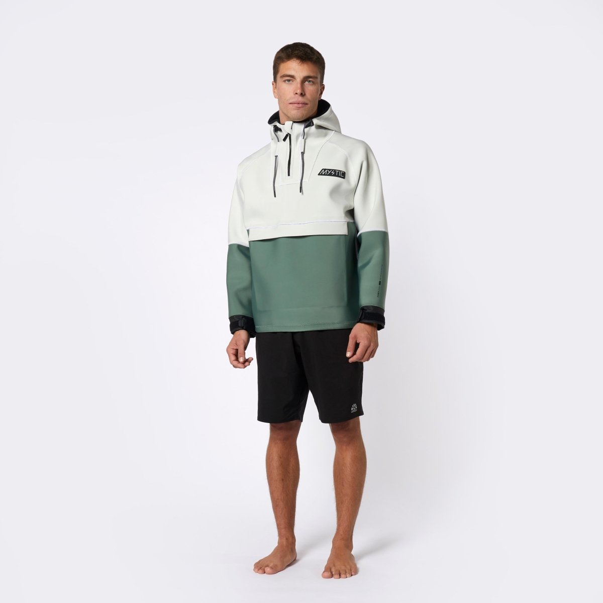 Mystic - Fury Neoprene Hoodie 3/2mm - Dark Olive - L - GearFreak