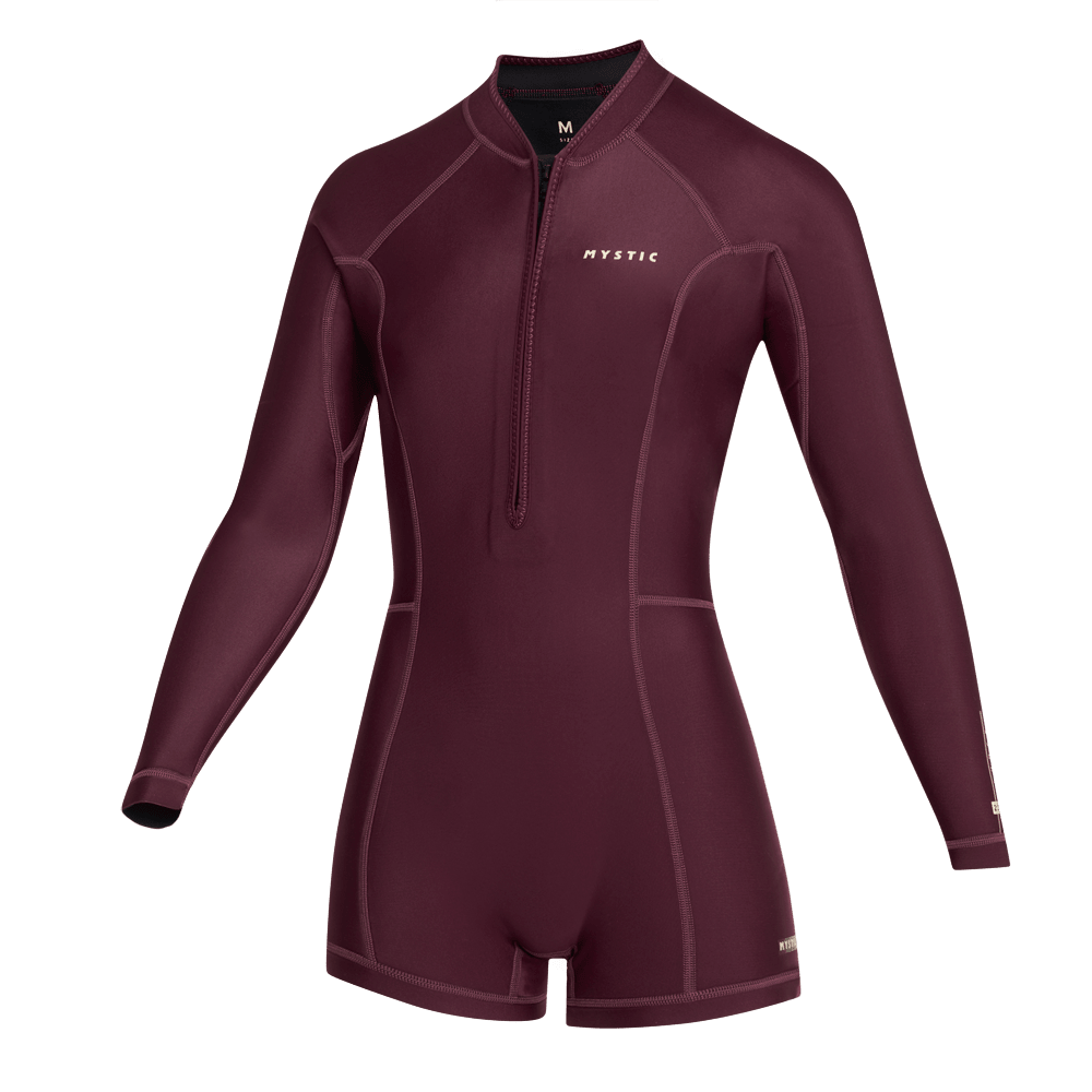 Mystic - Lunar Longarm Shorty 2/2mm Fzip Women - Oxblood Red - L - GearFreak