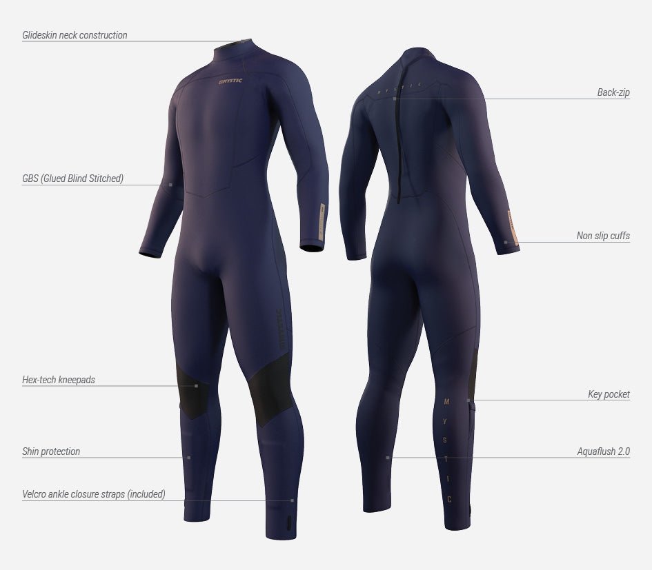 Mystic - Marshall Fullsuit 5/3mm Bzip Black - 51/MT - GearFreak