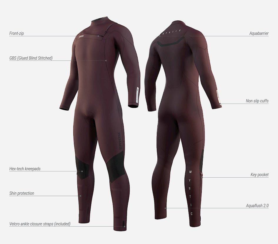 Mystic - Marshall Fullsuit 5/3mm Fzip Black - 54/XL - GearFreak