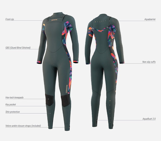 Mystic - Mystic Dazzled Fullsuit 5/3 Fzip Women Dark Leaf - GearFreak