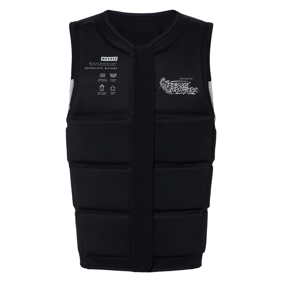 Mystic - Peacock Impact Vest Fzip Wake - Black White - L - GearFreak