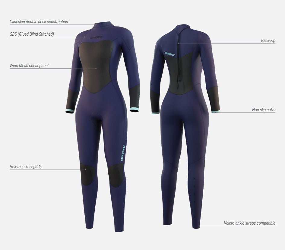 Mystic - Star Fullsuit 3/2mm Bzip Women Black - 34/XS - GearFreak