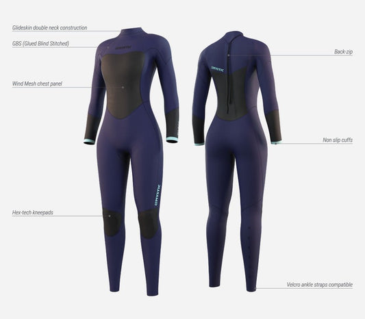 Mystic - Star Fullsuit 3/2mm Bzip Women Night Blue - 34/XS - GearFreak