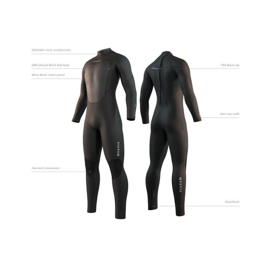 Mystic - Star Fullsuit 4/3mm Back Zip Black - 46/XS - GearFreak