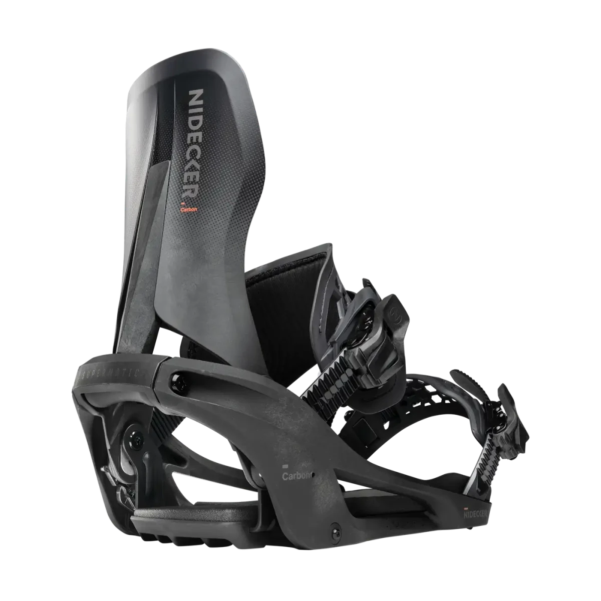 Nidecker Carbon Supermatic Black, driekwart achteraanzicht